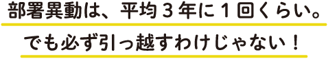 部署異動は、平均3年に1回くらい。