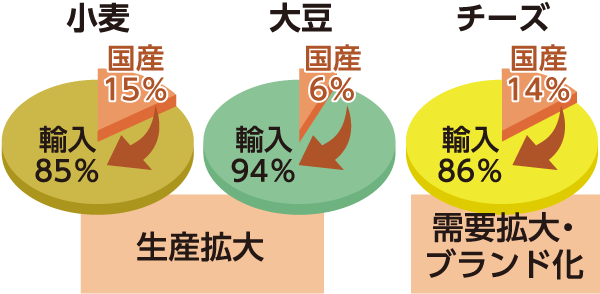 小麦・大豆・チーズ生産の拡張計画